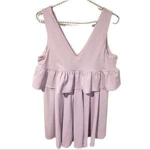ASOS‎ Size 4 Light Purple Ruffle Trim Sleeveless Tank Mini Dress NEW